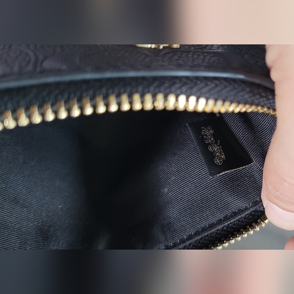 Coach Black Embossed Leather Wristlet - Picture 7 of 8
